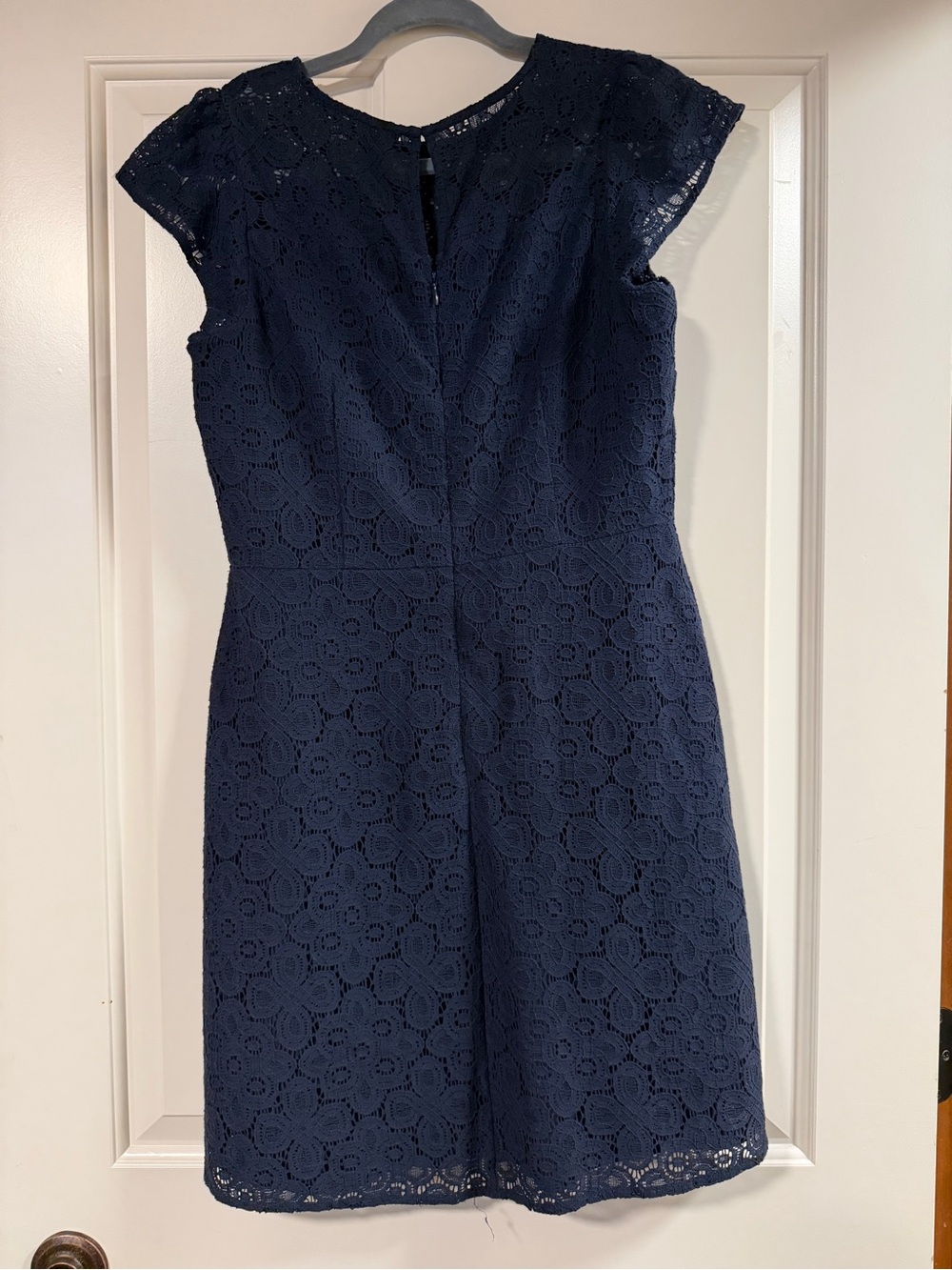 Ann Taylor Factory Navy Cap Sleeve Lace Dress - Picture 2 of 5